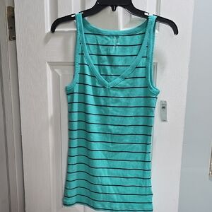 GAP Striped Turquoise Tank Top Size L